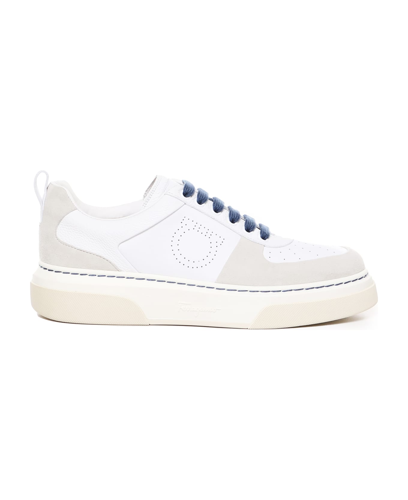 Ferragamo Sneakers In Calfskin - White