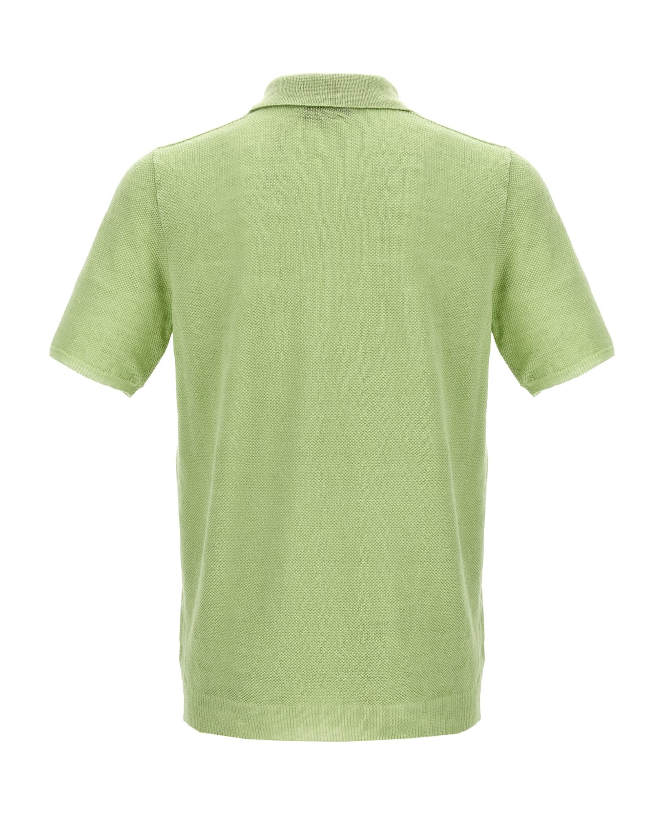 Roberto Collina Linen Piquet Polo Shirt - Green ポロシャツ