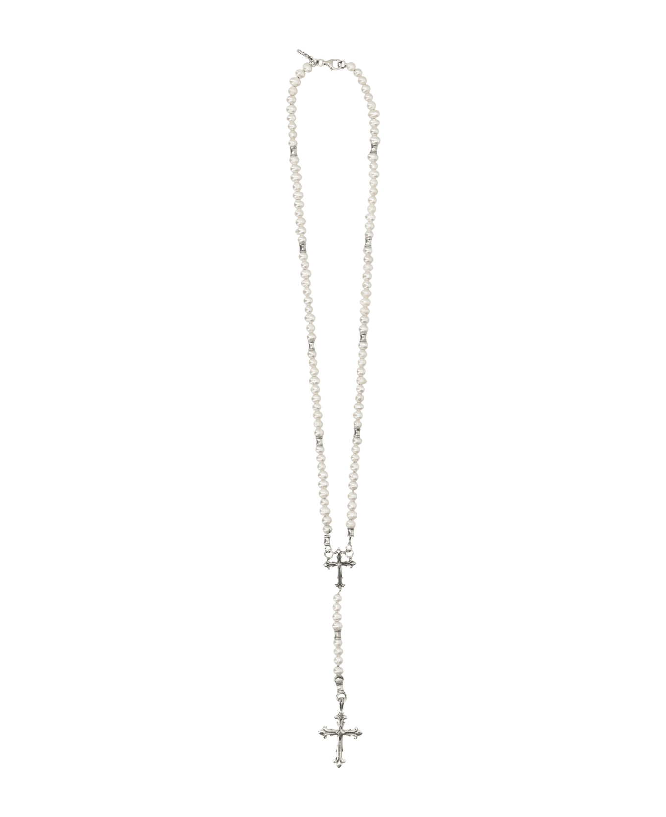 Emanuele Bicocchi Pear Rosary Necklace - SILVER
