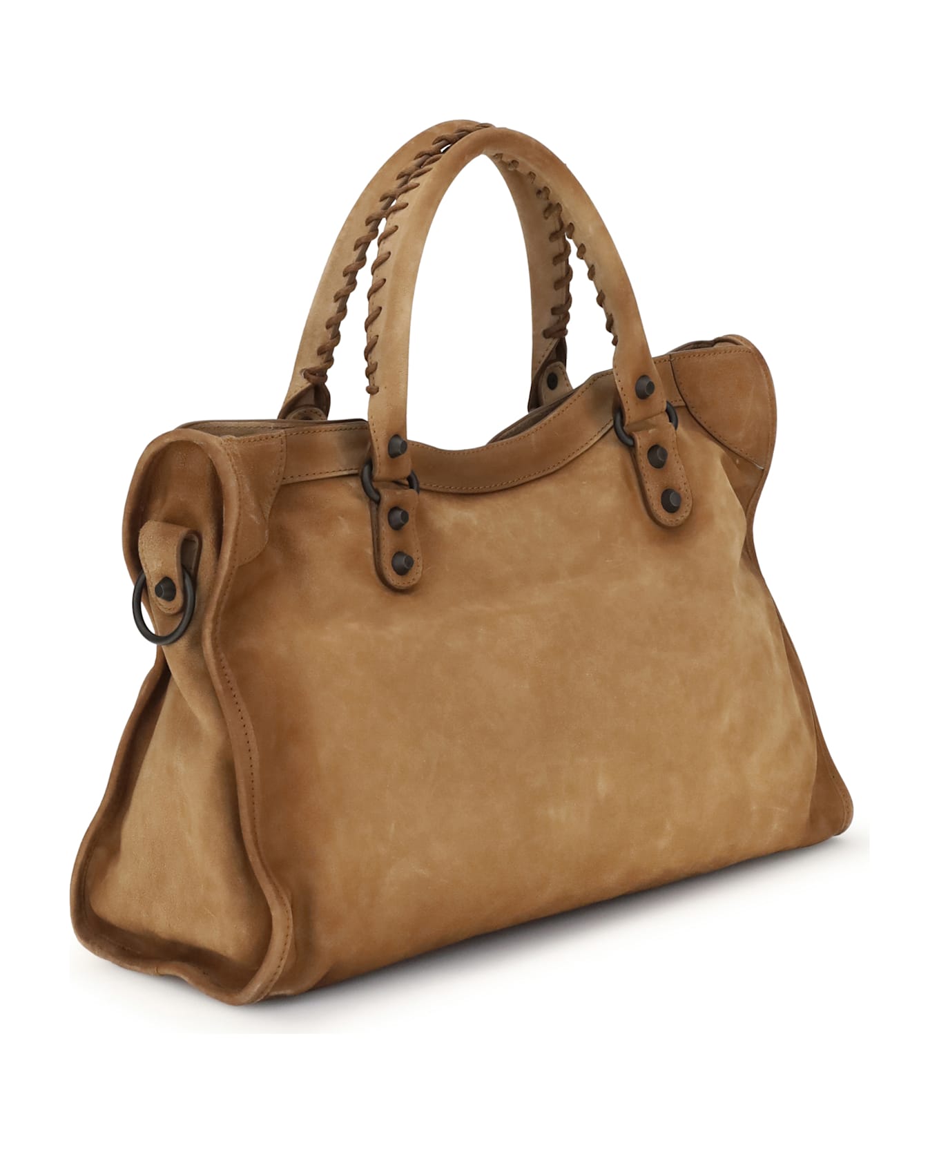 Balenciaga Suede Le City Medium Handbag - BEIGE