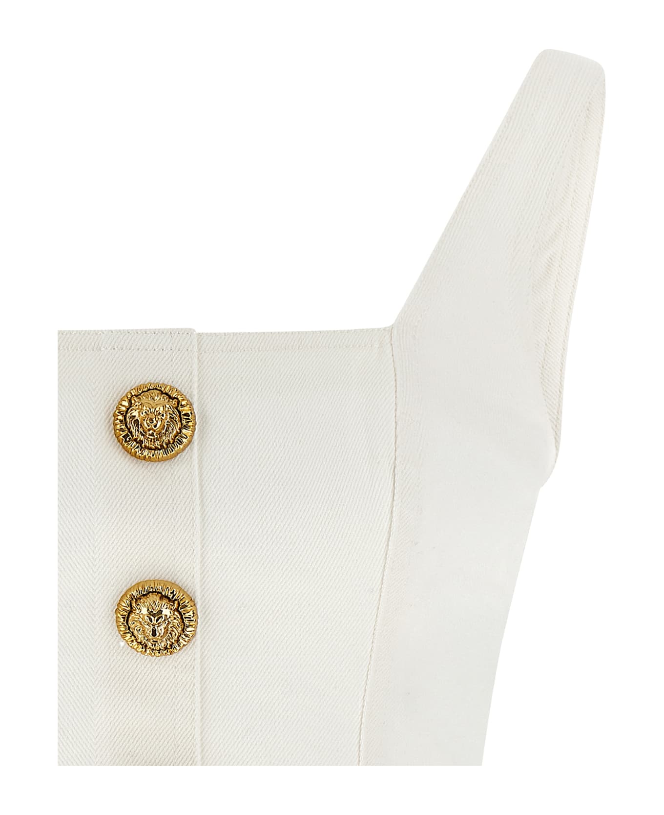 Balmain Button Top - White