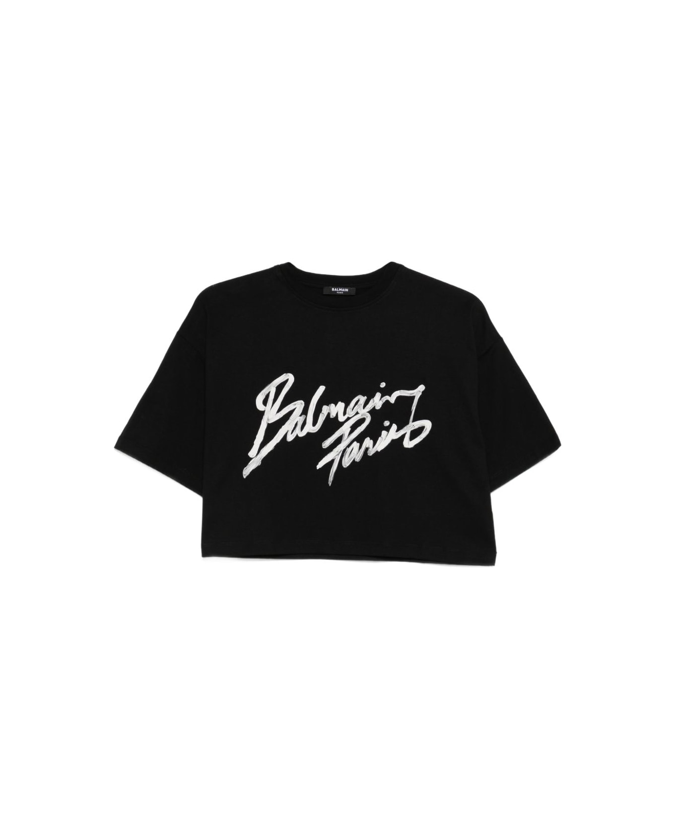 Balmain Logo Cotton T-shirt - Black