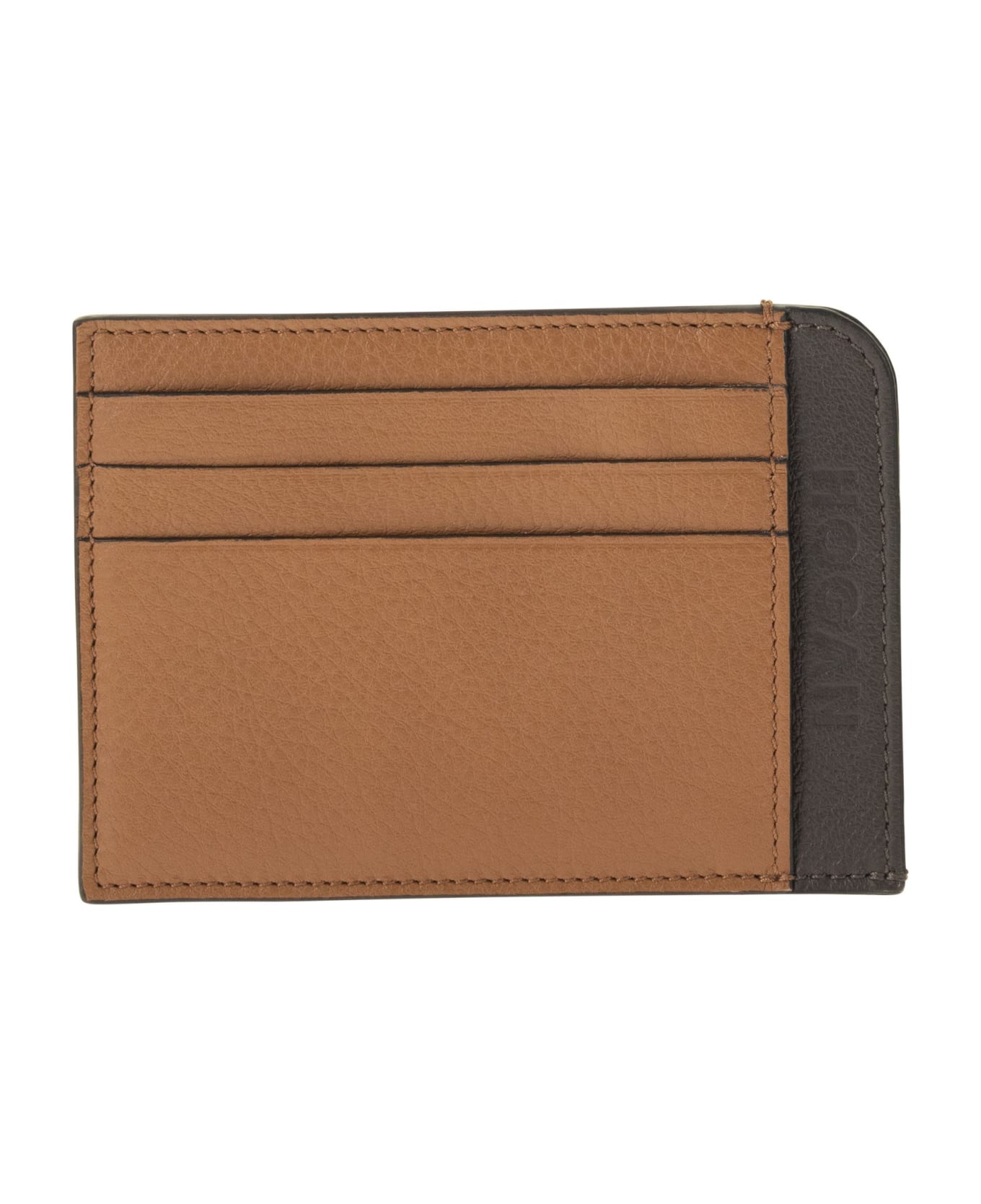 Hogan Leather Credit Card Case - (brandy chiaro)(ebano)