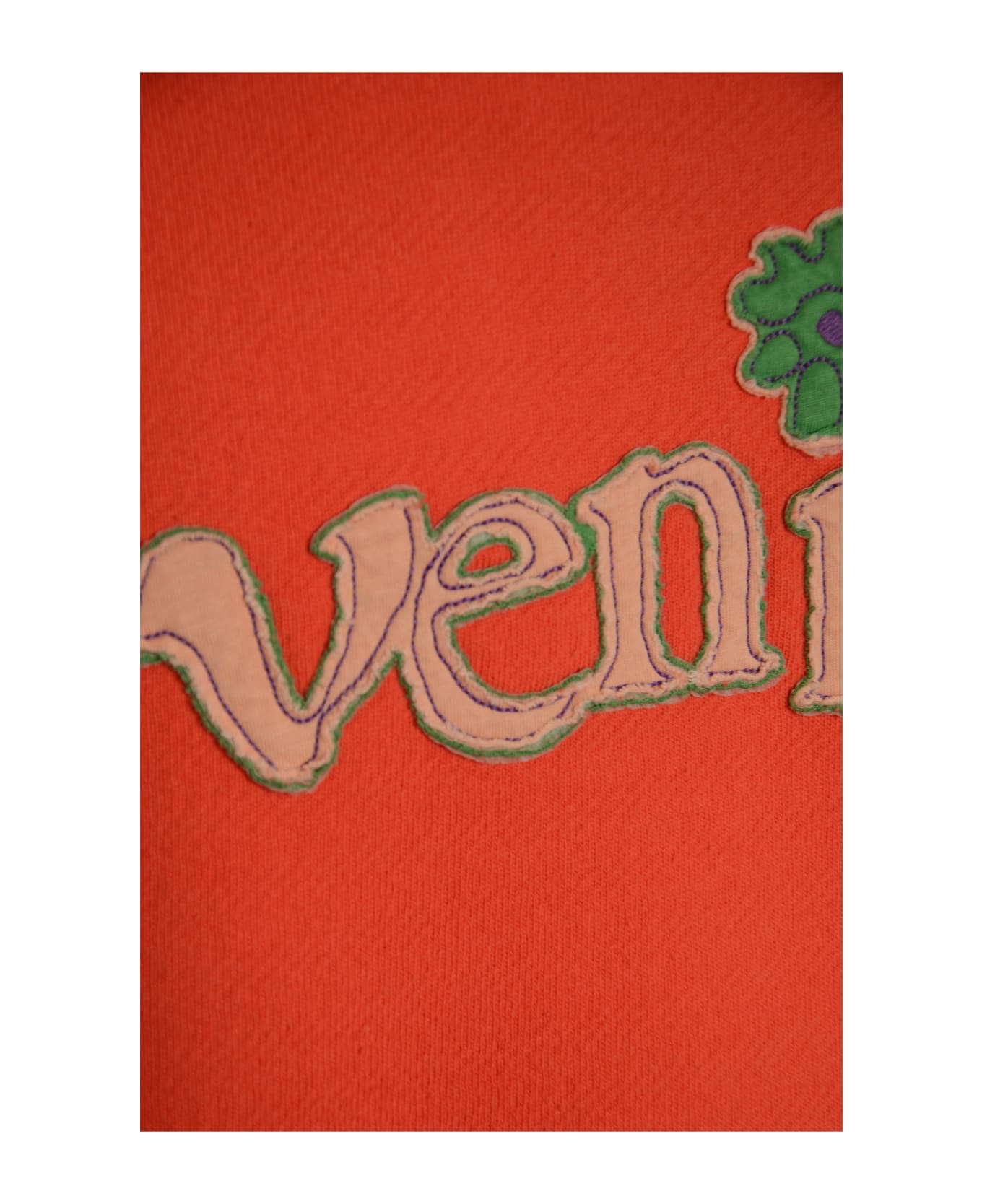 ERL Venice Logo Ribbed Sweatshirt - Red フリース