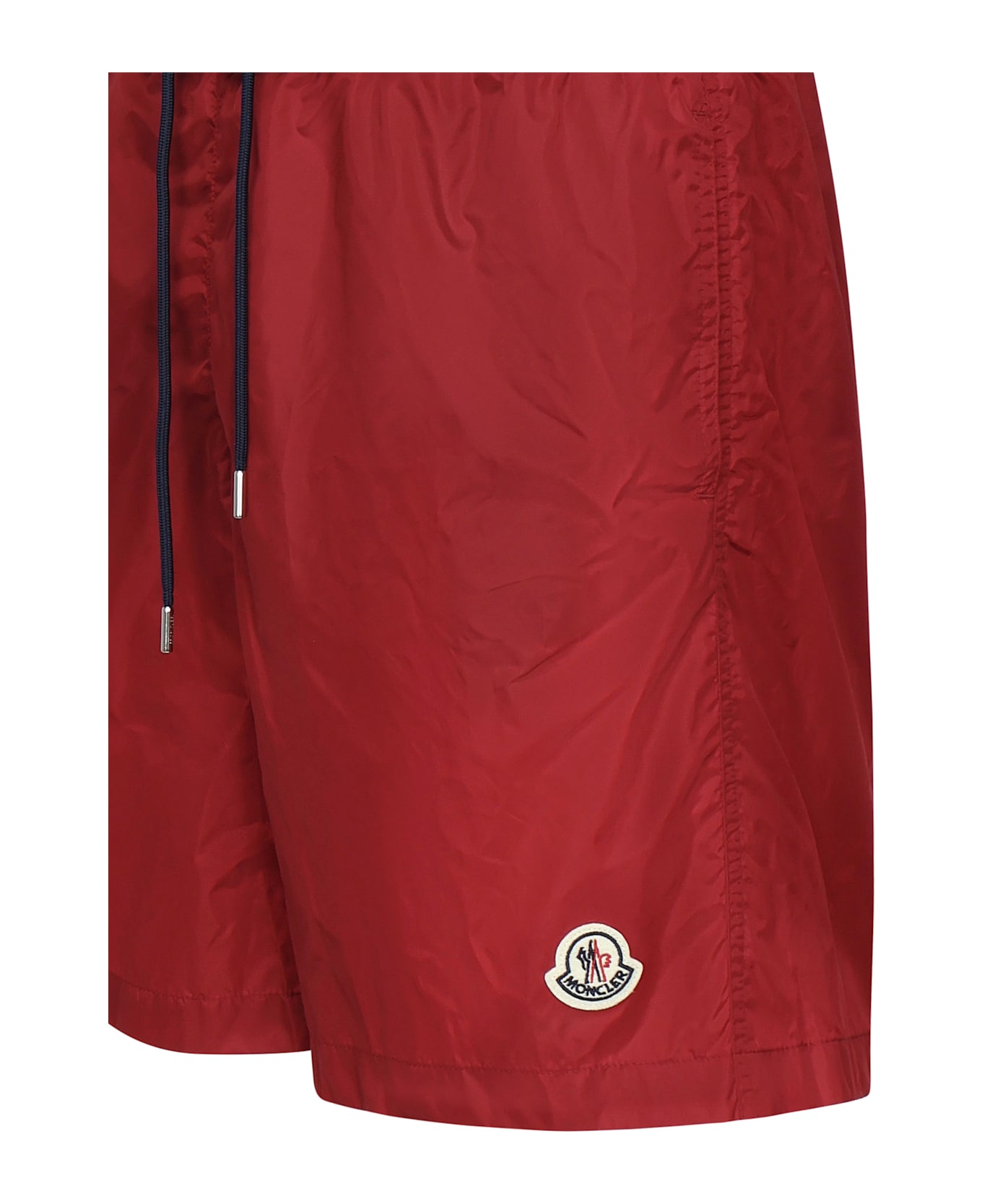 Moncler Swimsuit With Logo Patch - Red