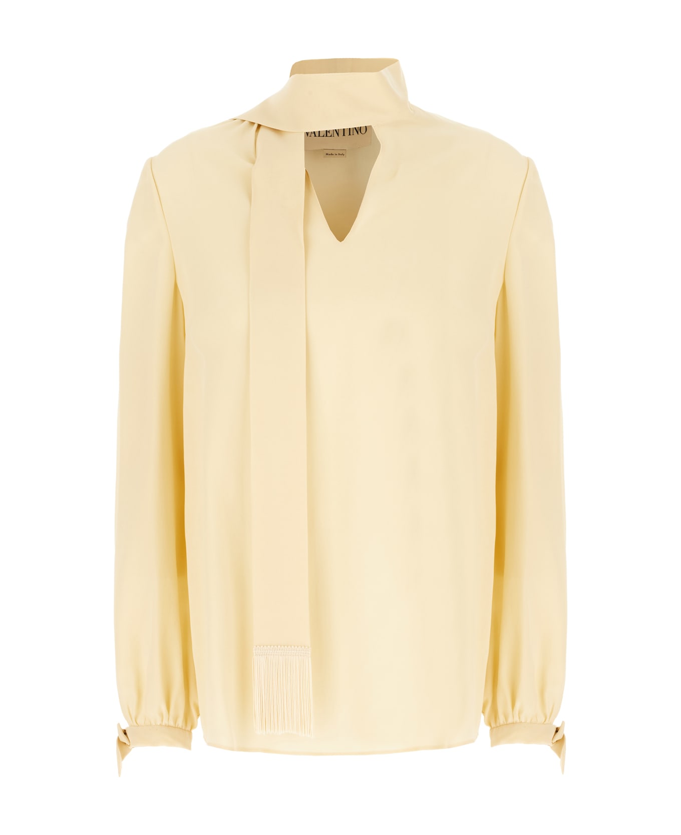 Valentino Cream Silk Blouse - Beige