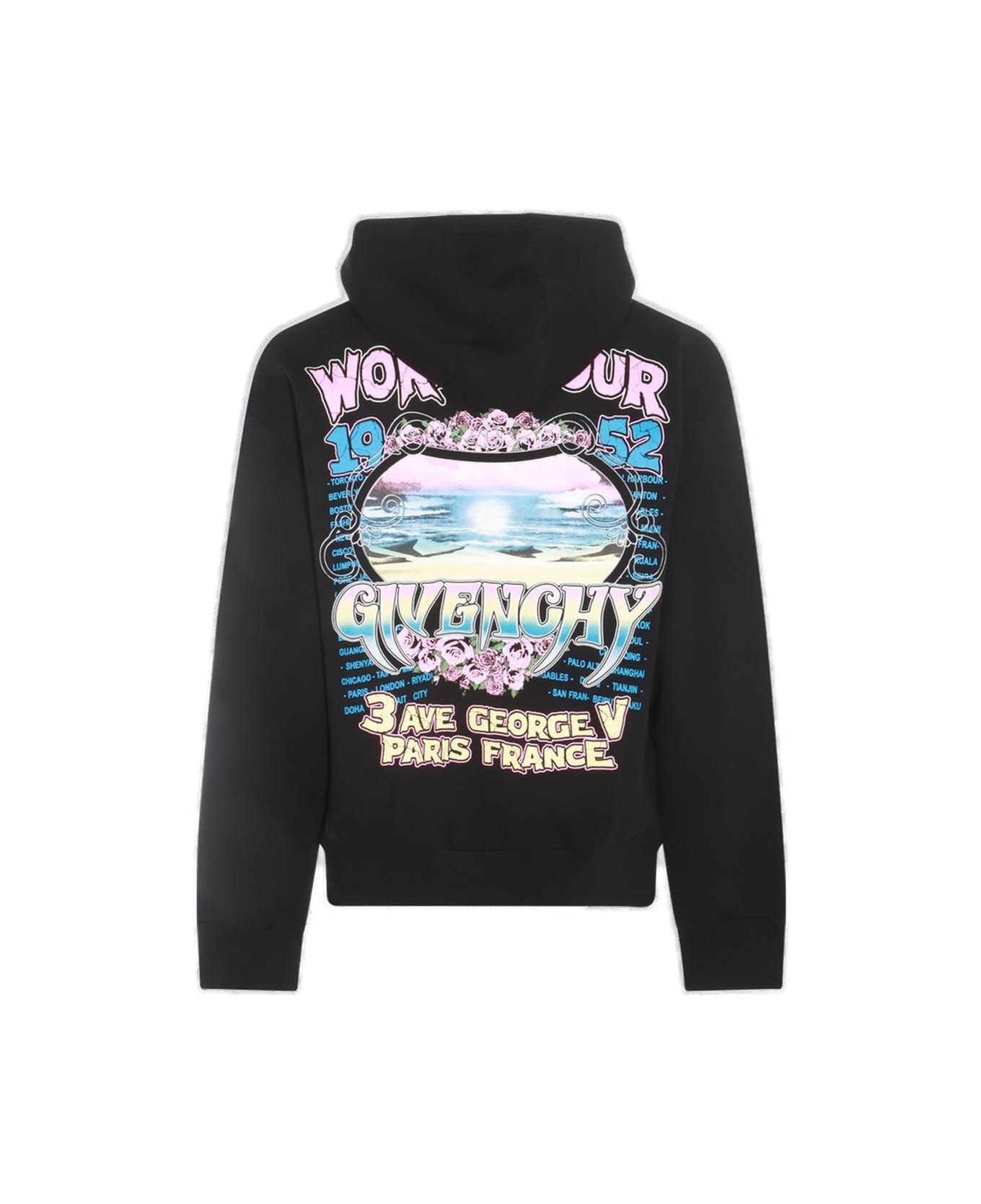 Givenchy Graphic Printed Zipped Hoodie - Black