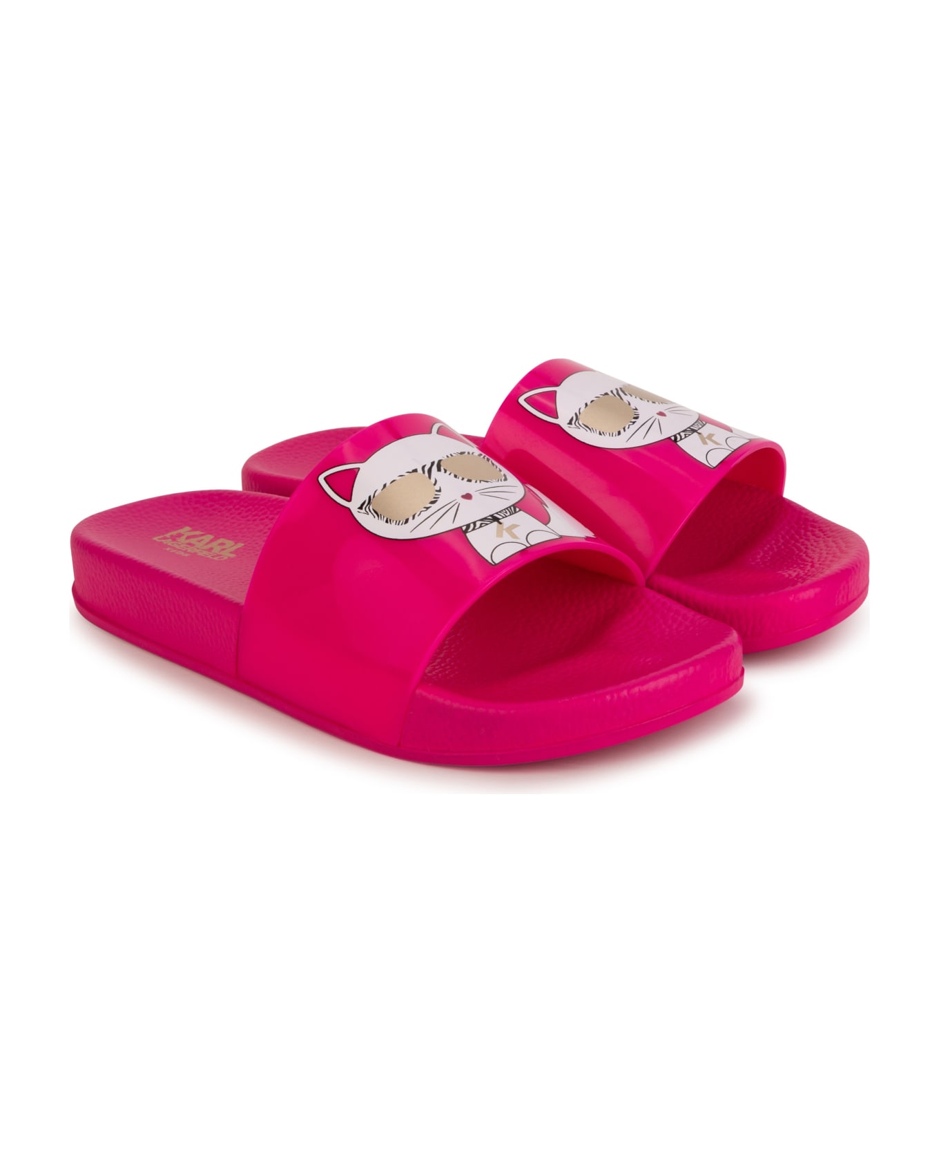 Karl Lagerfeld Kids Slippers With Logo - Lampone