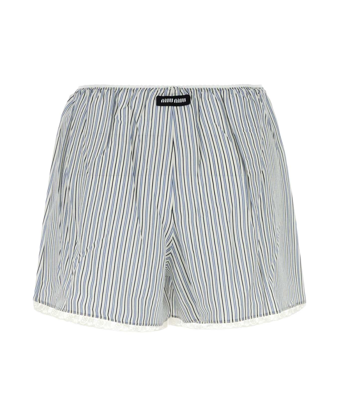 Miu Miu Embroidered Silk Shorts - AVORIOAVIO