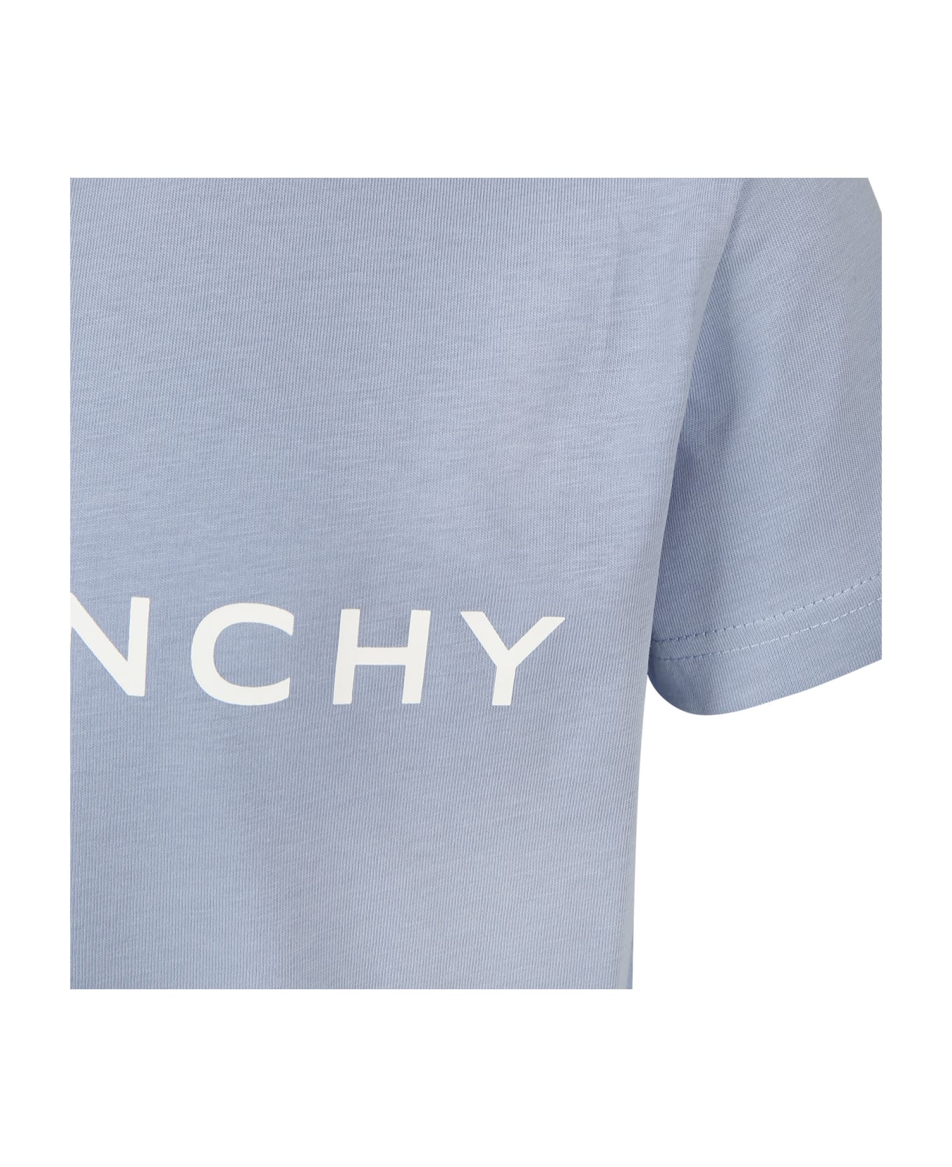 Givenchy Light Blue T-shirt For Boy With Logo - Light Blue