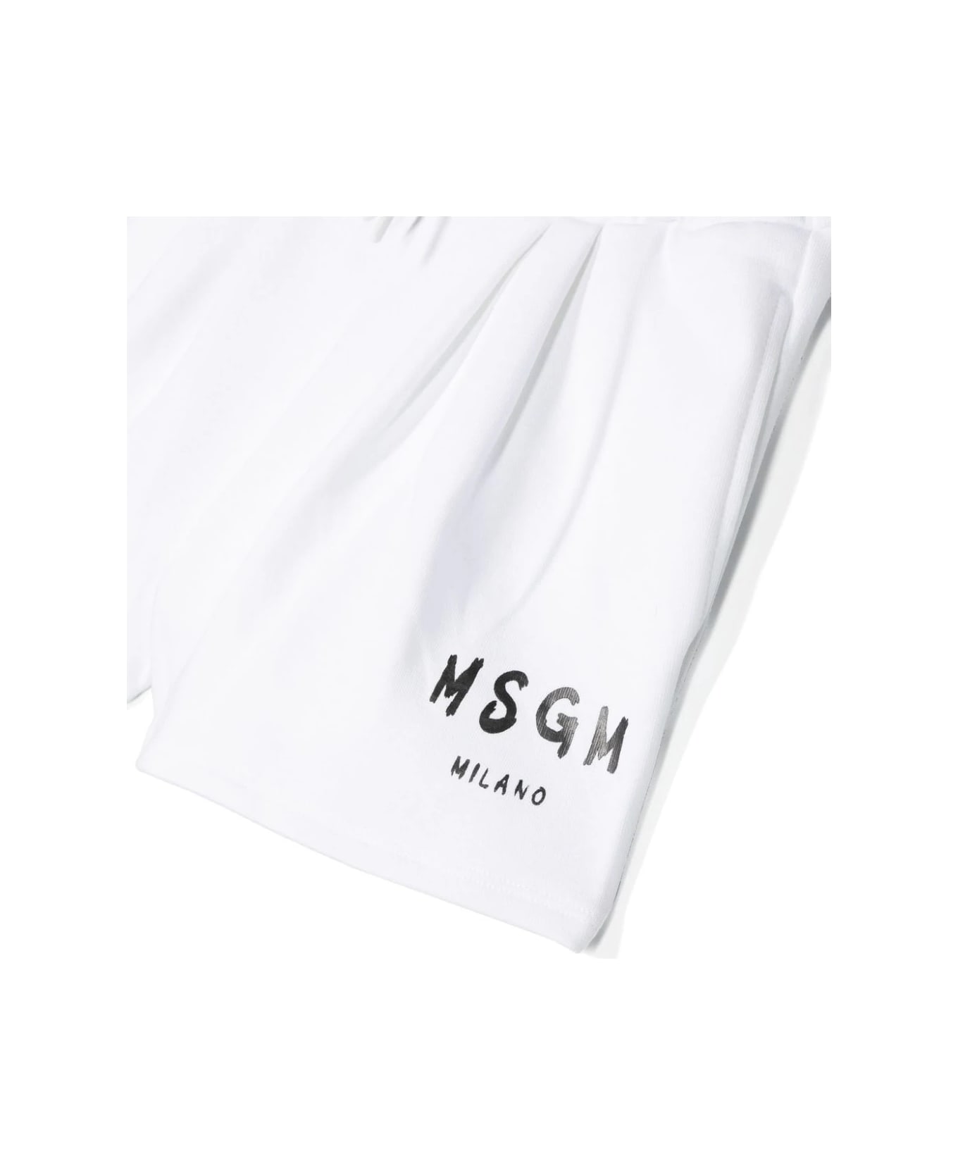 MSGM Shorts Con Logo - White