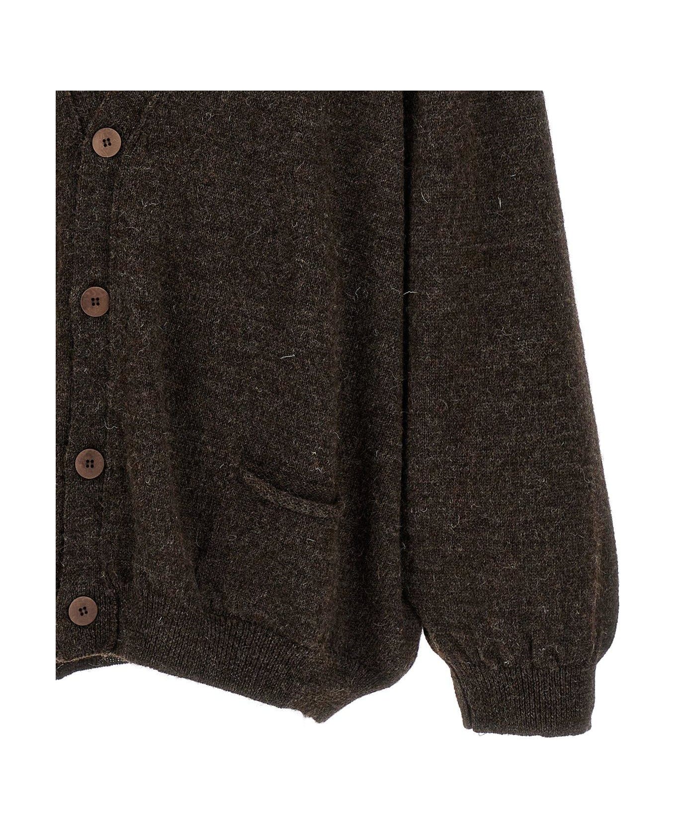 Magliano Grampa Logo Detailed Cardigan - BROWN