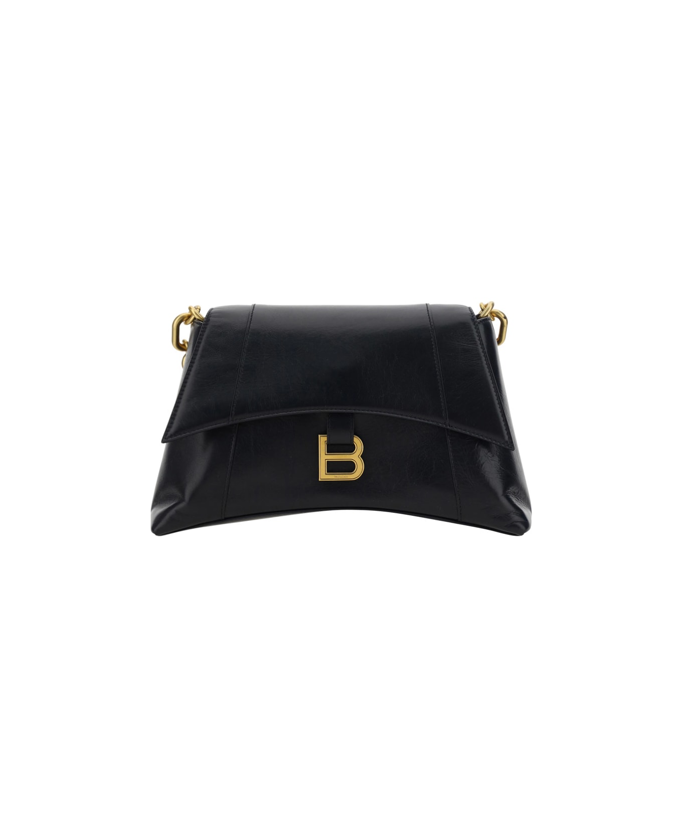 Balenciaga Downtown Shoulder Bag - Black & Black