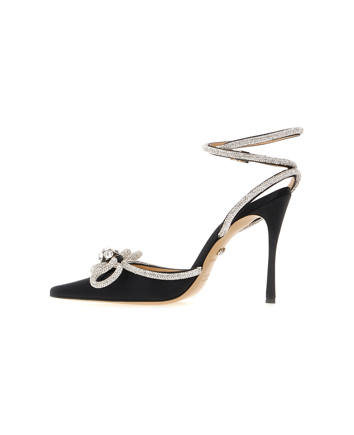 Mach 
Mach Black Satin Double Bow Pumps - BLACK
