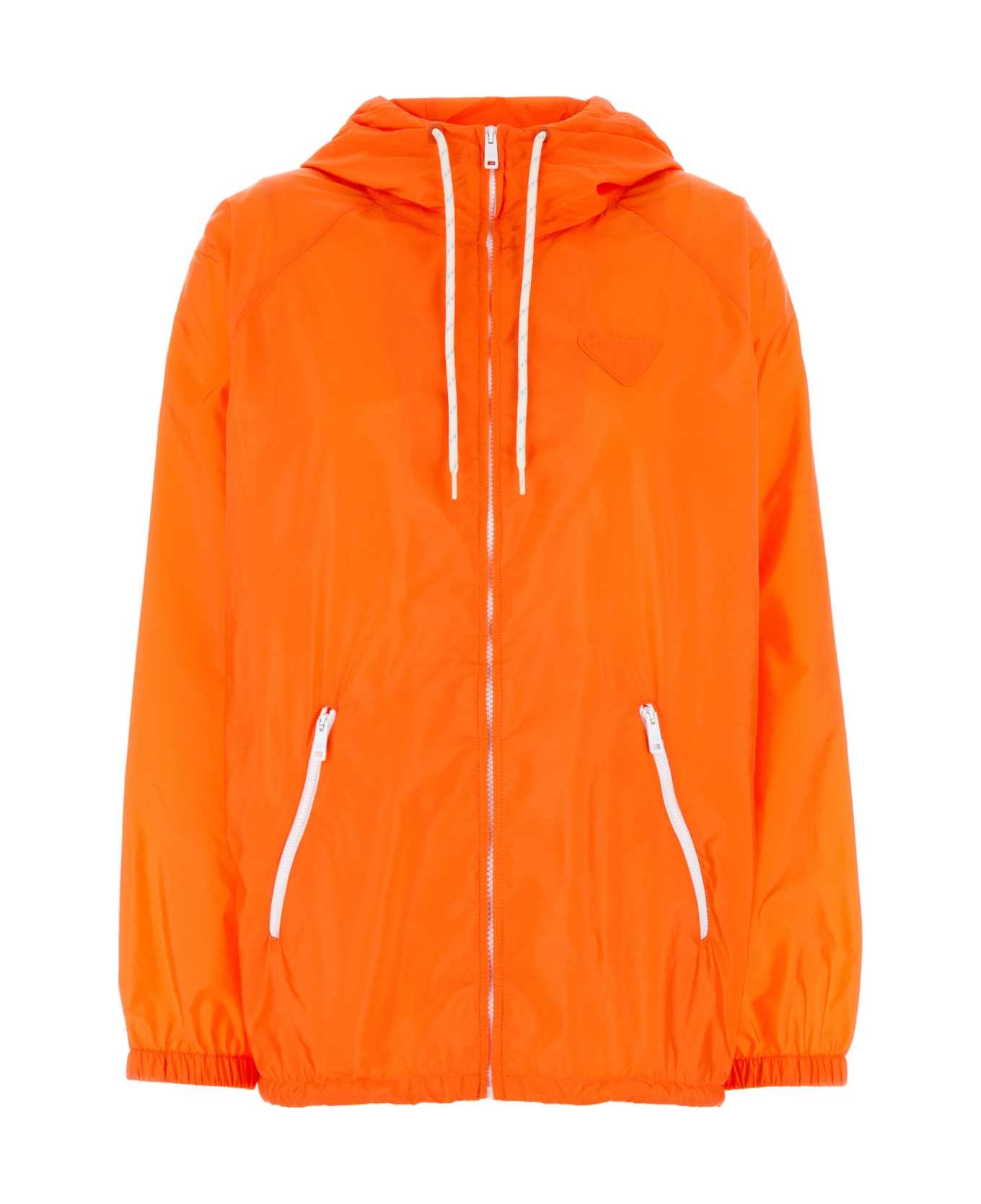 Prada Orange Re-nylon Windbreaker - ARANCIO