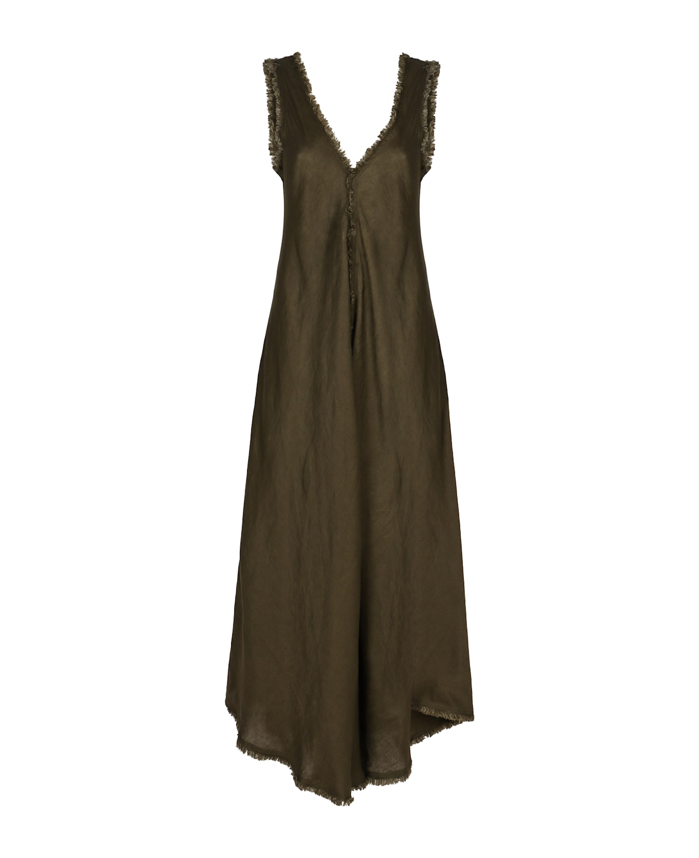 Parosh Linen Dress - green