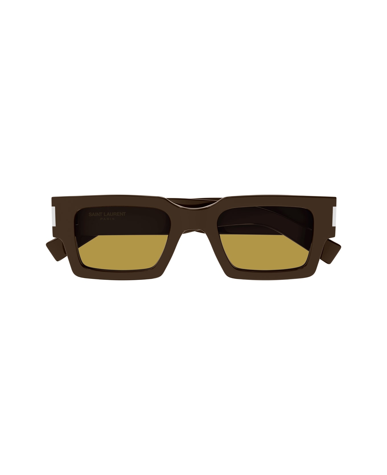 Saint Laurent Eyewear Saint Laurent Sl 572 Linea Corner Angle 007 Brown Crystal Sunglasses - Marrone