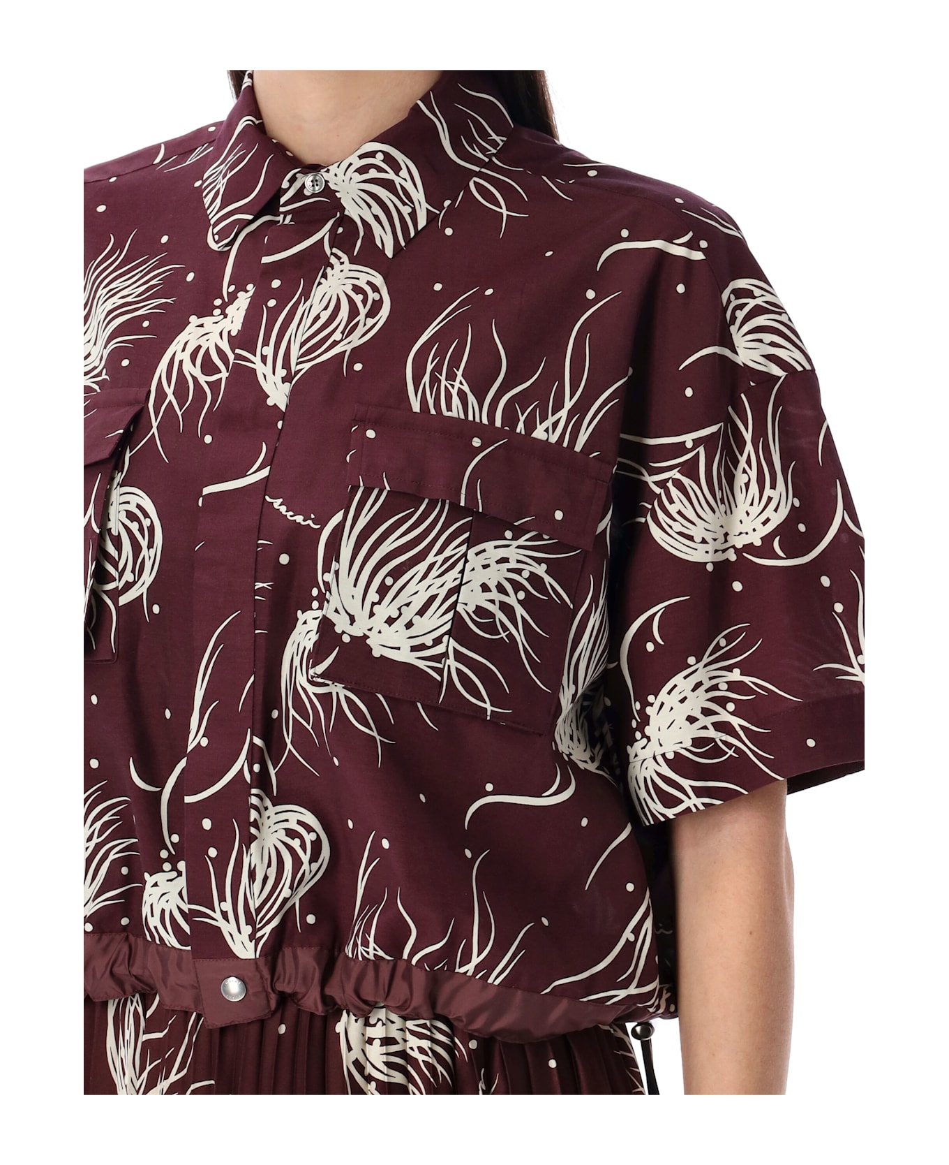 Sacai Printed Shirt - BURGUNDY シャツ