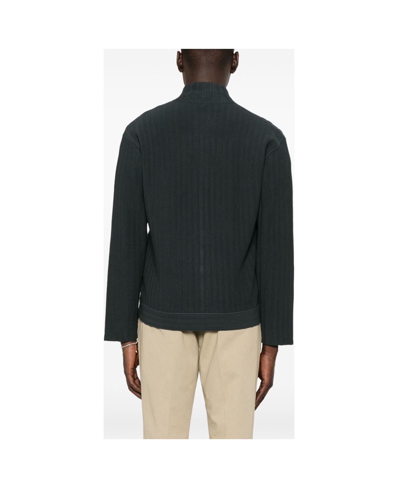 Emporio Armani Zipped Cardigan - Grey