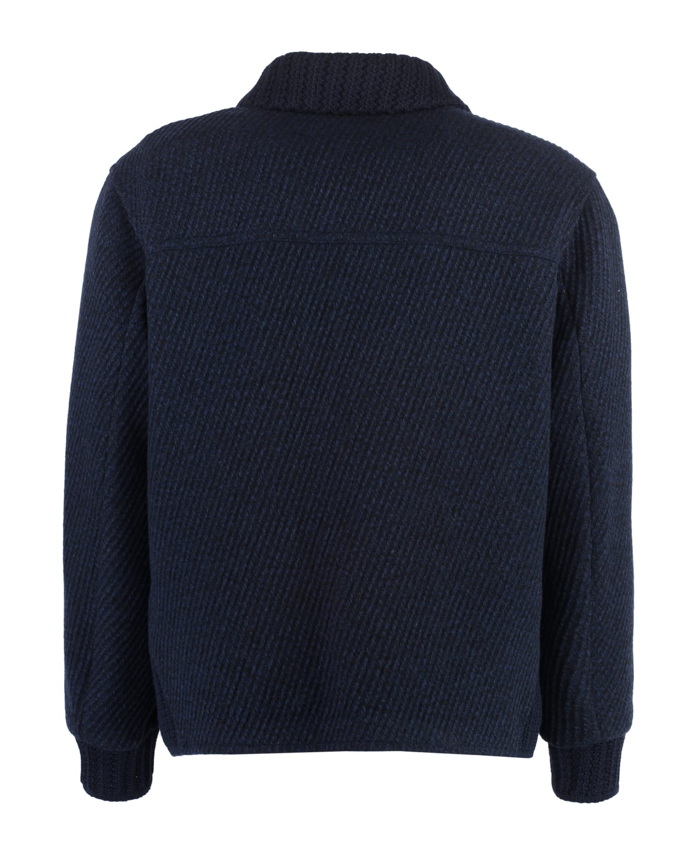 Etro Wool Knit Jacket - blue コート