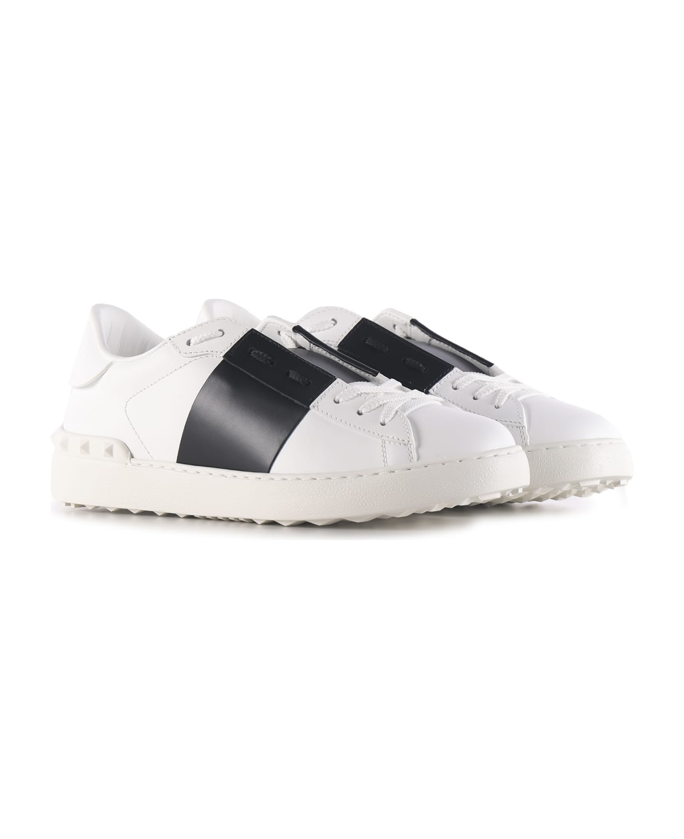 Valentino Garavani Open Leather Sneakers - White/black