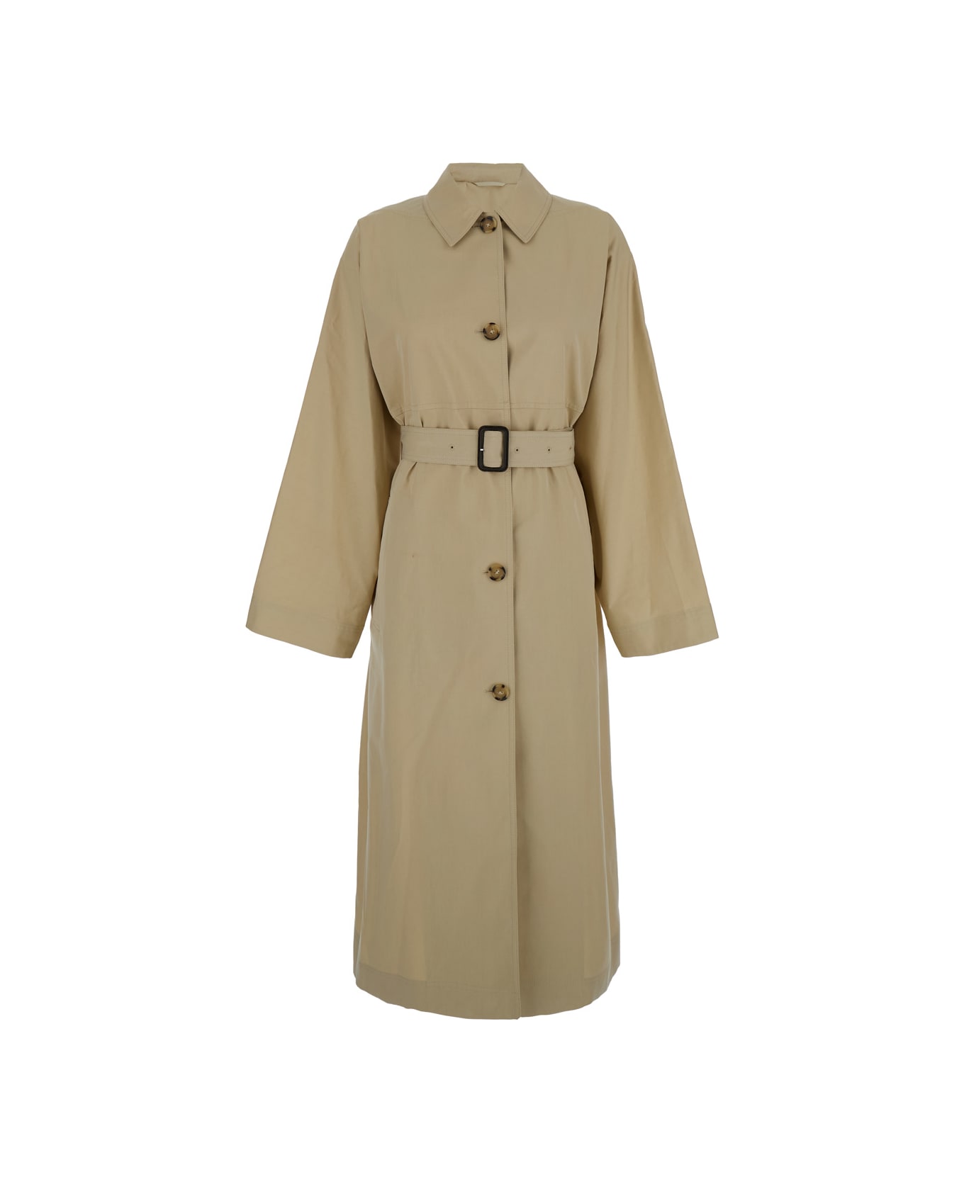 Totême Beige Trench Coat With Matching Belt In Cotton Blend Woman - Beige