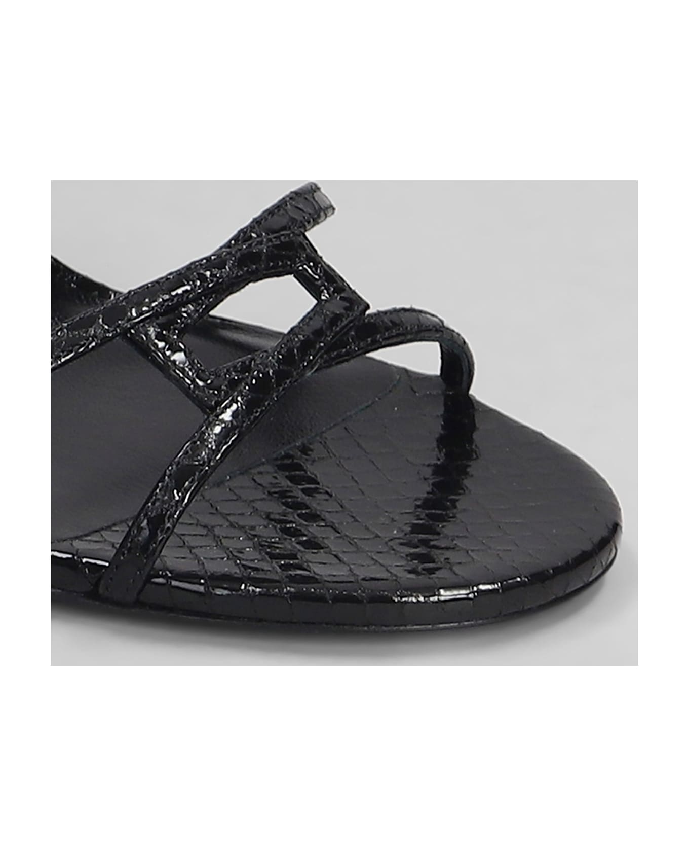 Jimmy Choo 1998 Leo Sandals In Black Leather - black