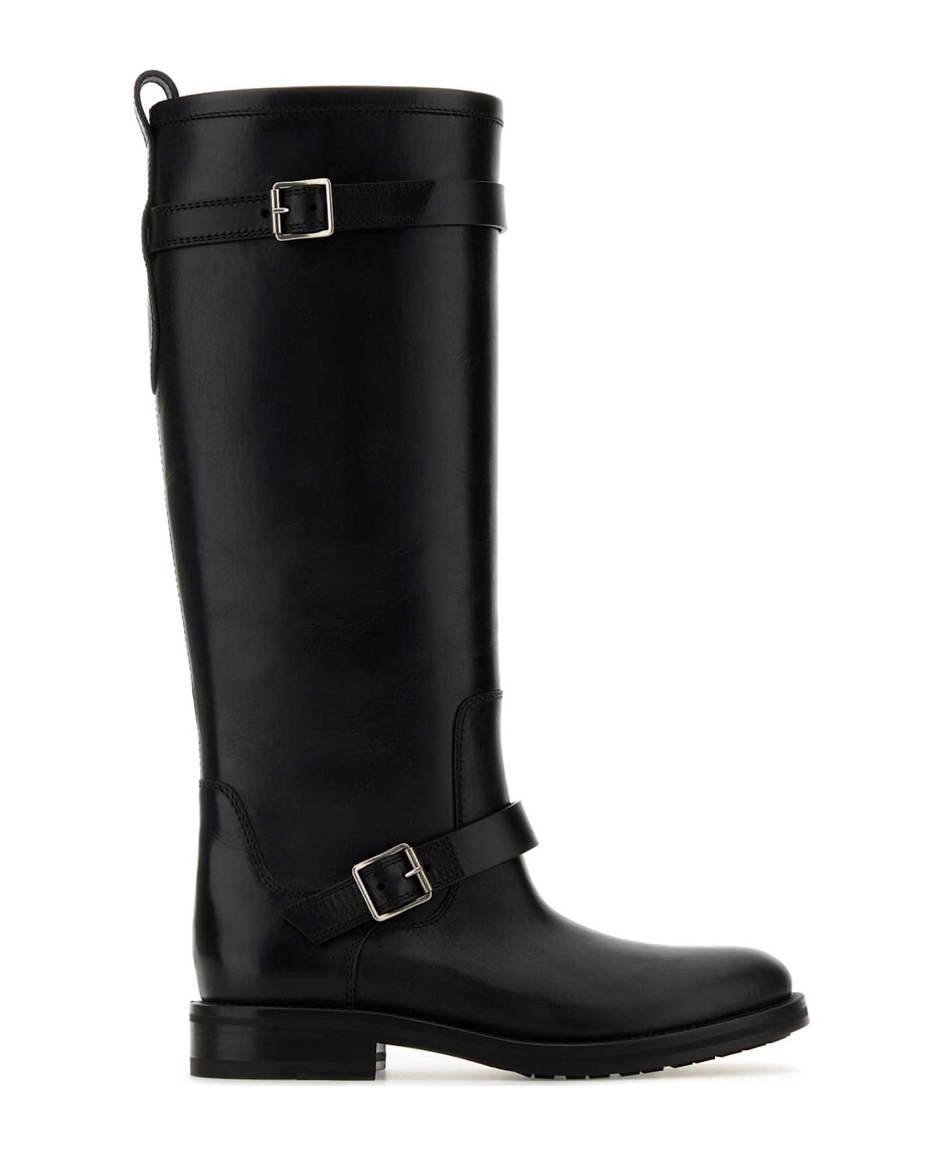 Saint Laurent Black Leather River Boots - NERO