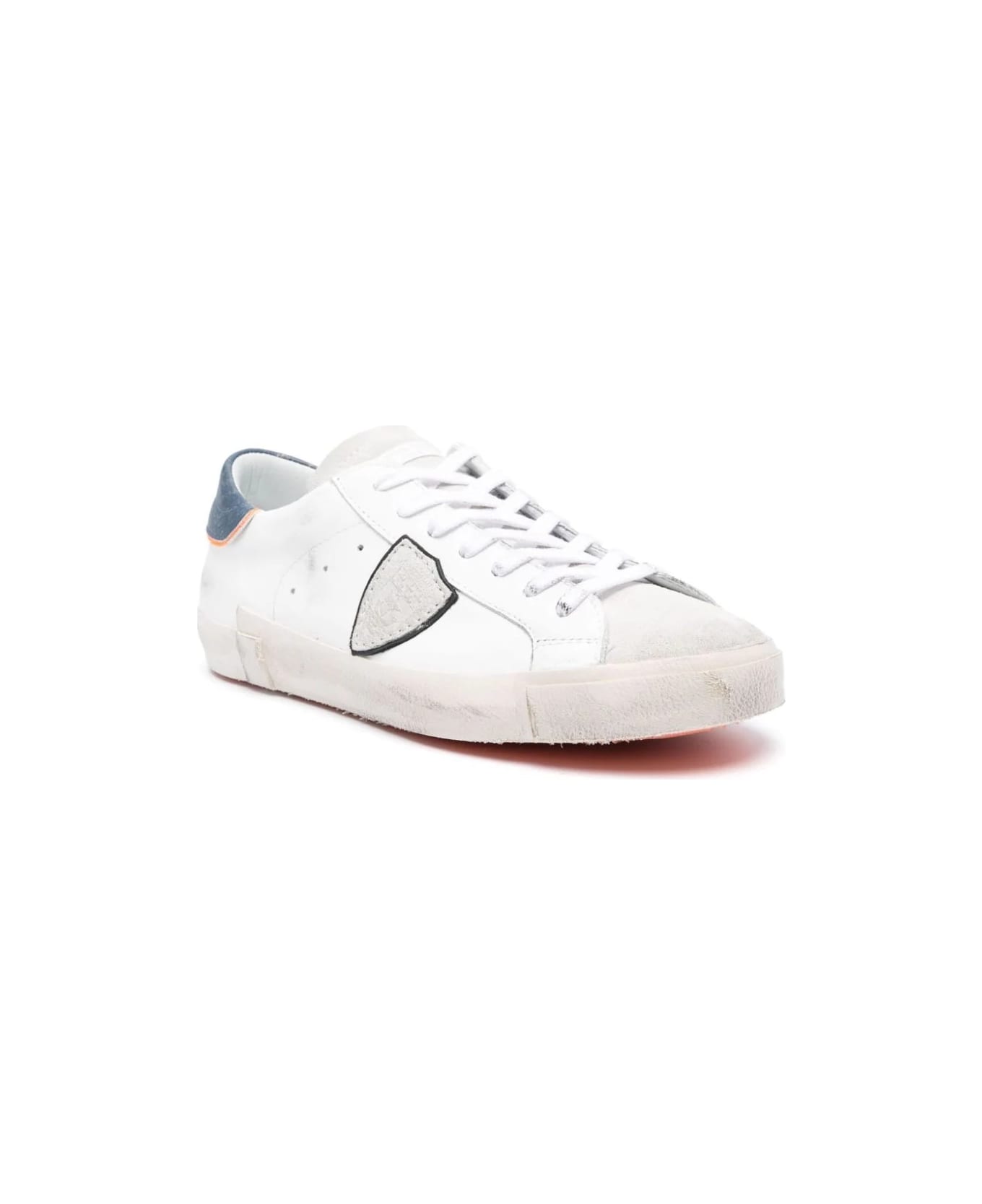 Philippe Model Prsx Low Sneakers - White, Blue And Orange - White
