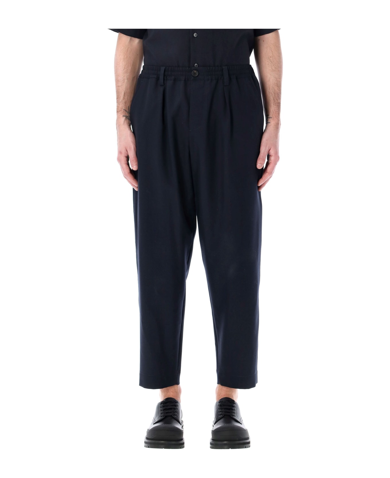 Marni Tropical Wool Pants - BLUE/BLACK