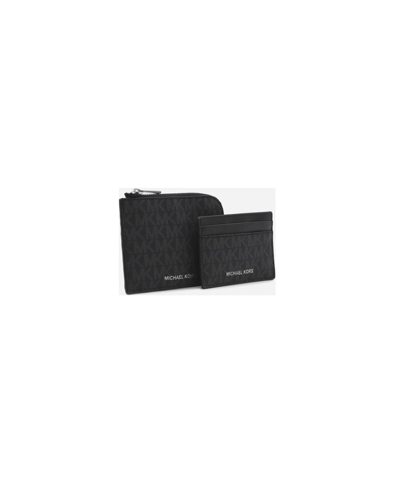 Michael Kors Hudson 2 In 1 Canvas Wallet - Black 財布