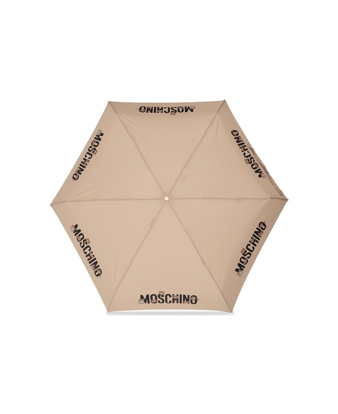 Moschino Bear Logo Box Supermini Umbrella - D Dark Beige