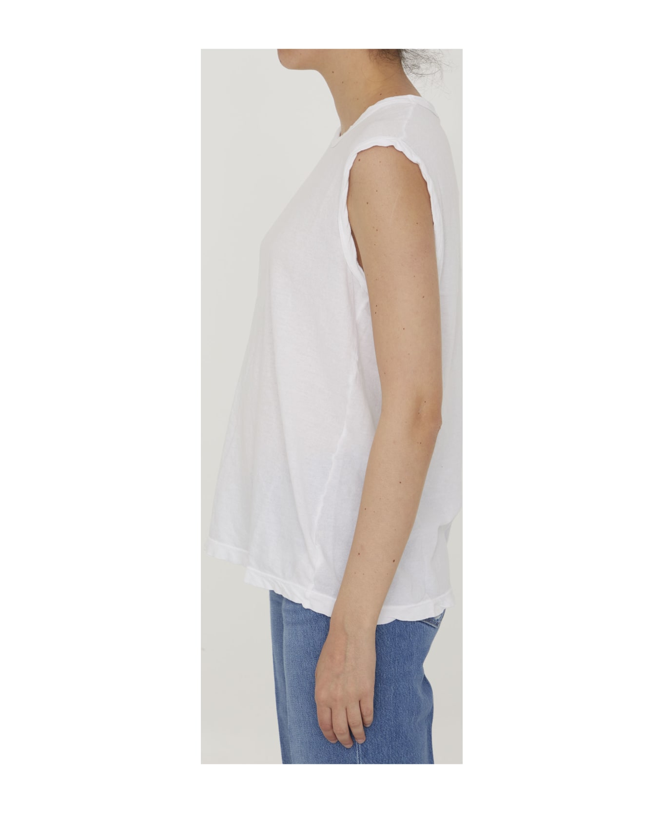 James Perse Cotton Sleeveless T-shirt - WHITE