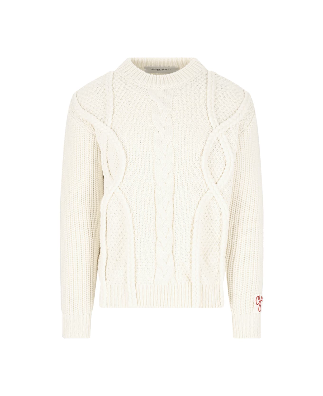 Golden Goose Crewneck Sweater - White ニットウェア