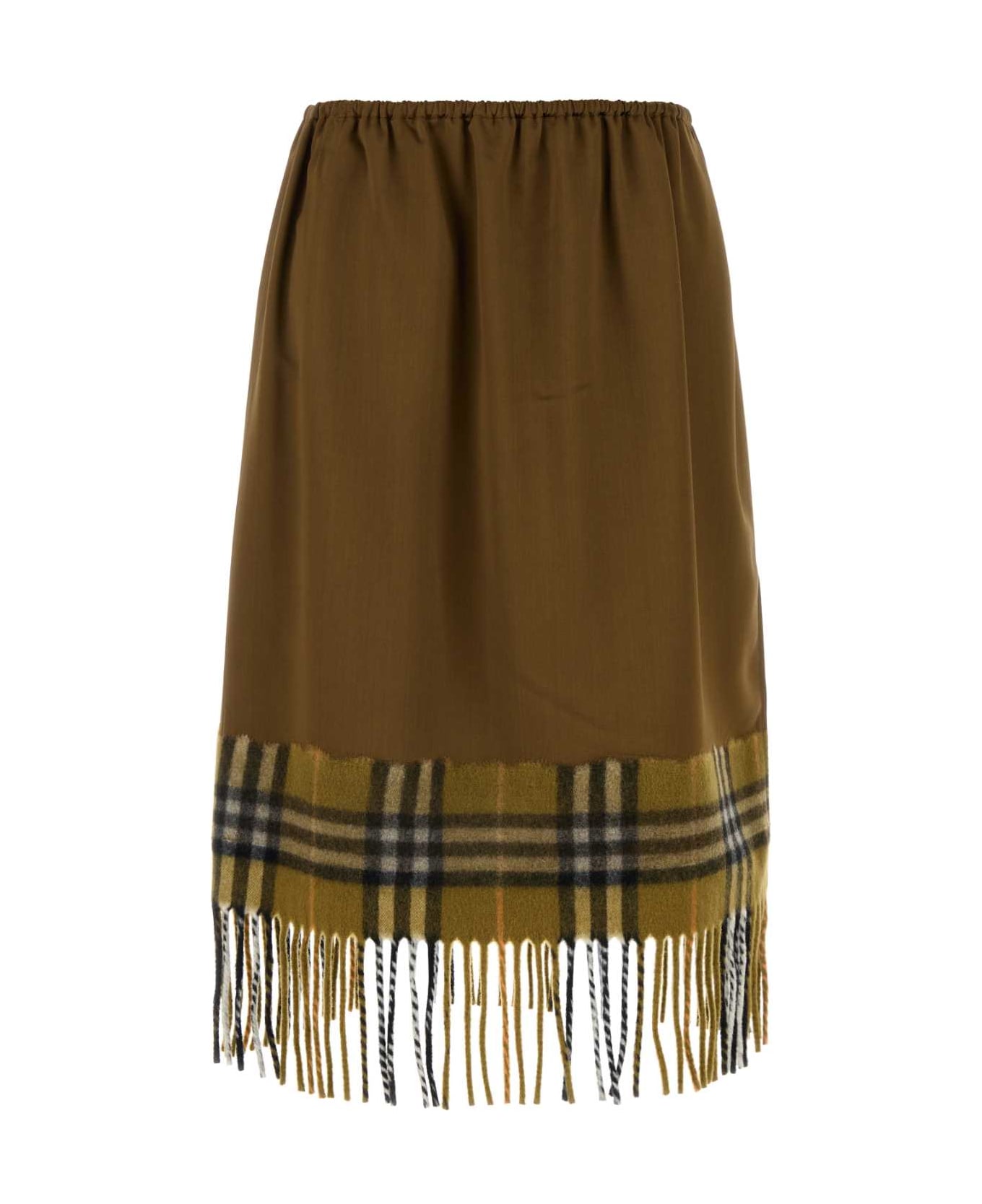 Burberry Biscuit Satin Skirt - CAMP