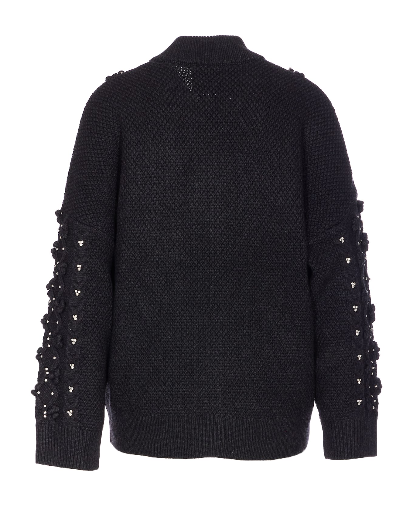 Essentiel Antwerp Iltimate Braided Cardigan With Rhinestone Decorations - Black