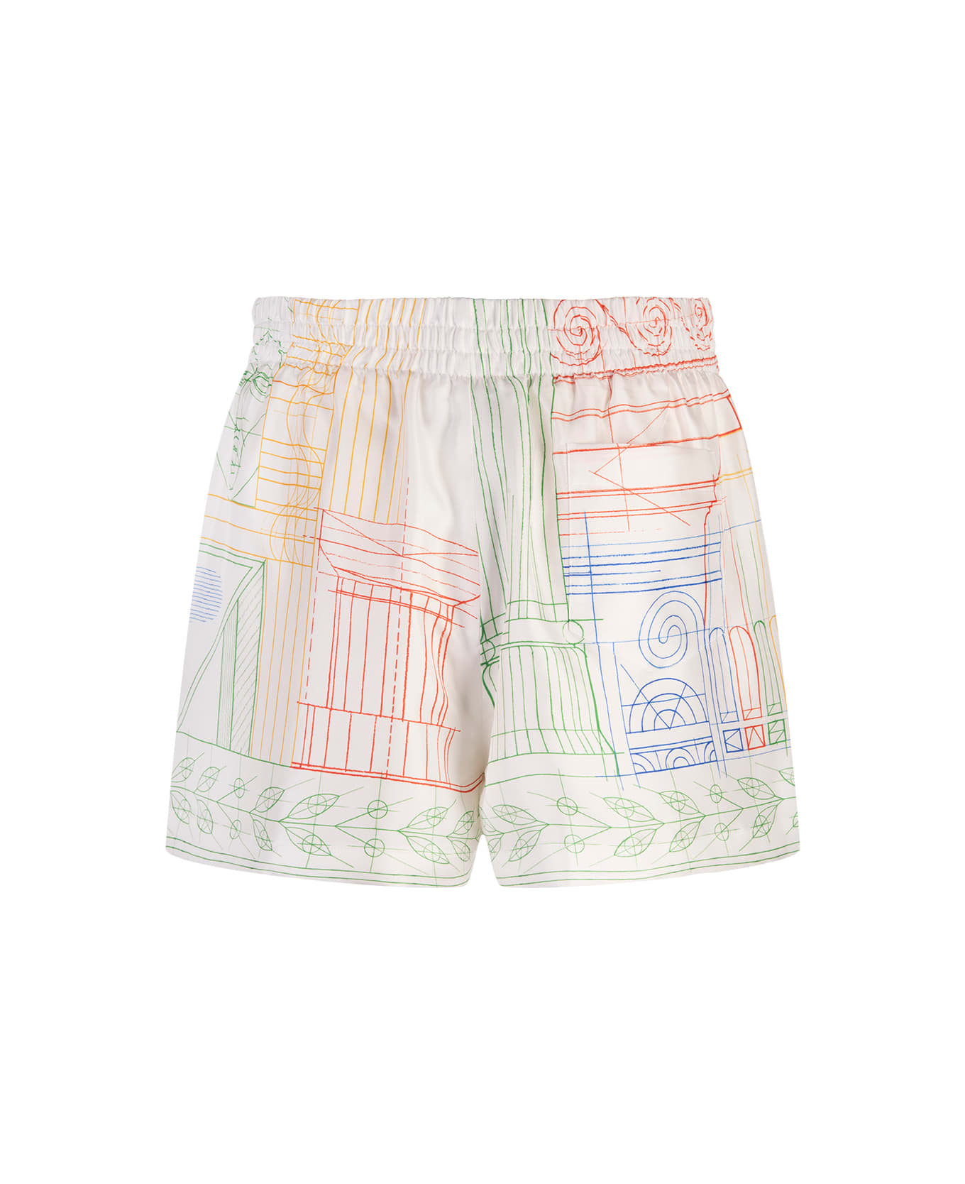 Casablanca Tennis Play In Progress Silk Shorts - MultiColour