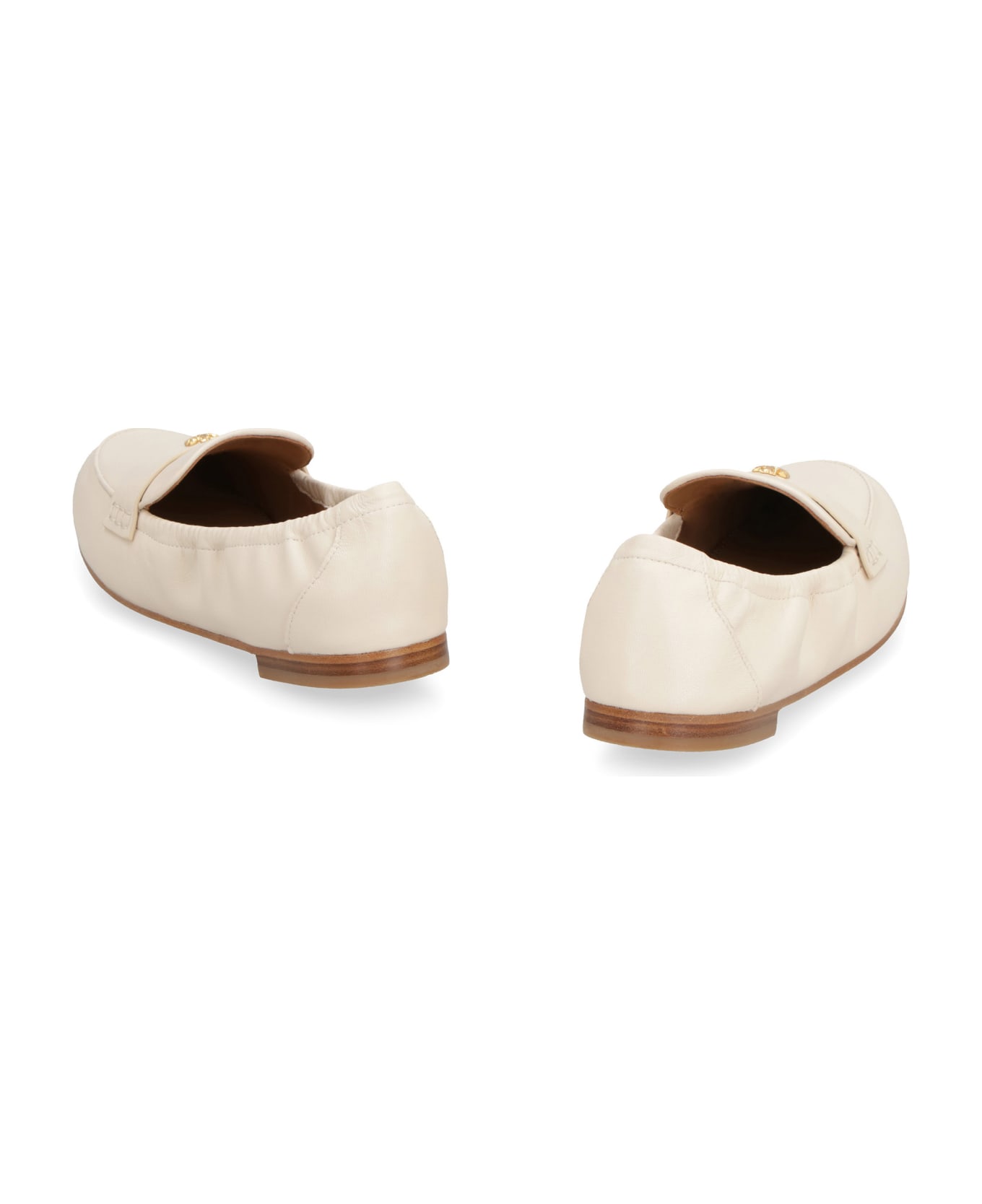 Tory Burch Leather Ballet Loafer - panna