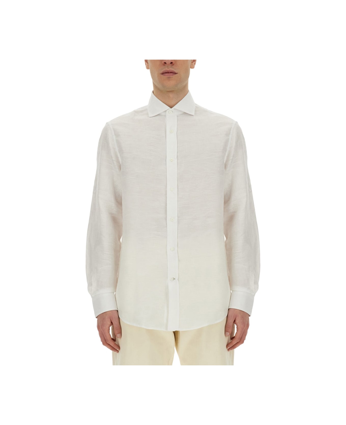 Brunello Cucinelli Linen Blend Shirt - WHITE シャツ