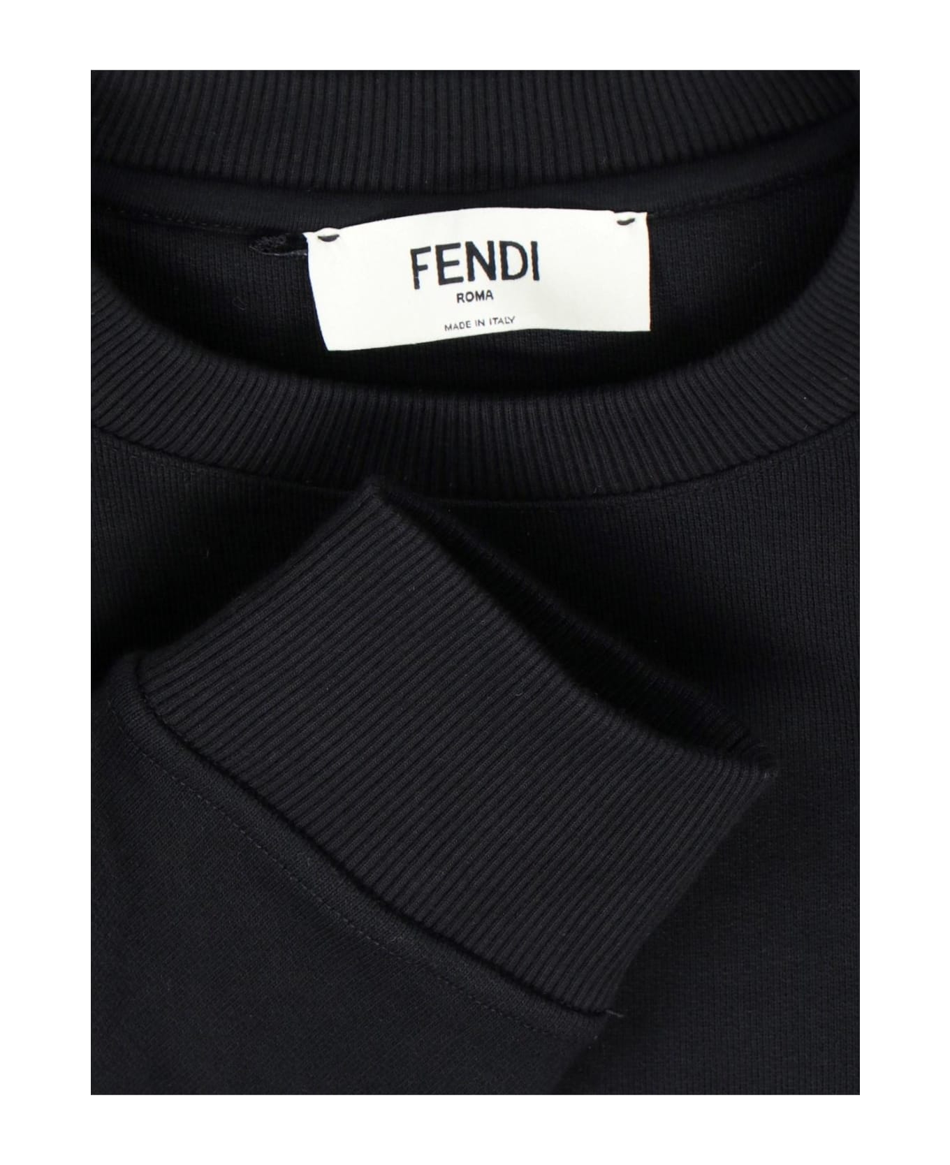 Fendi Logo Cropped Sweatshirt - Black フリース