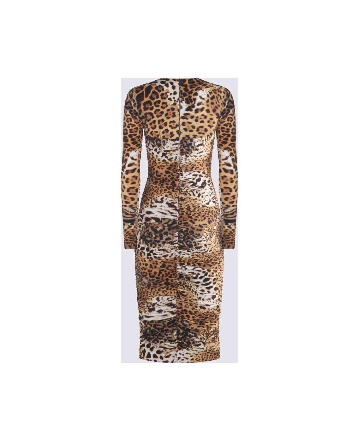 Roberto Cavalli Multicolor Midi Dress - Leopardo