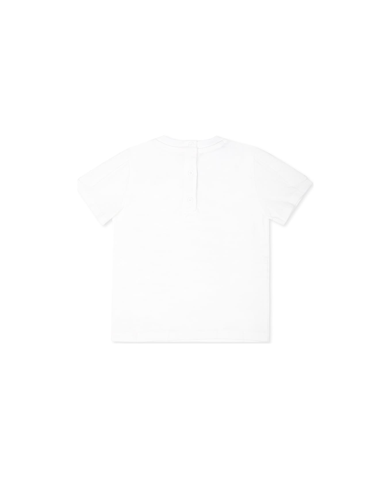 Balmain White T-shirt For Baby Boy With Logo - White