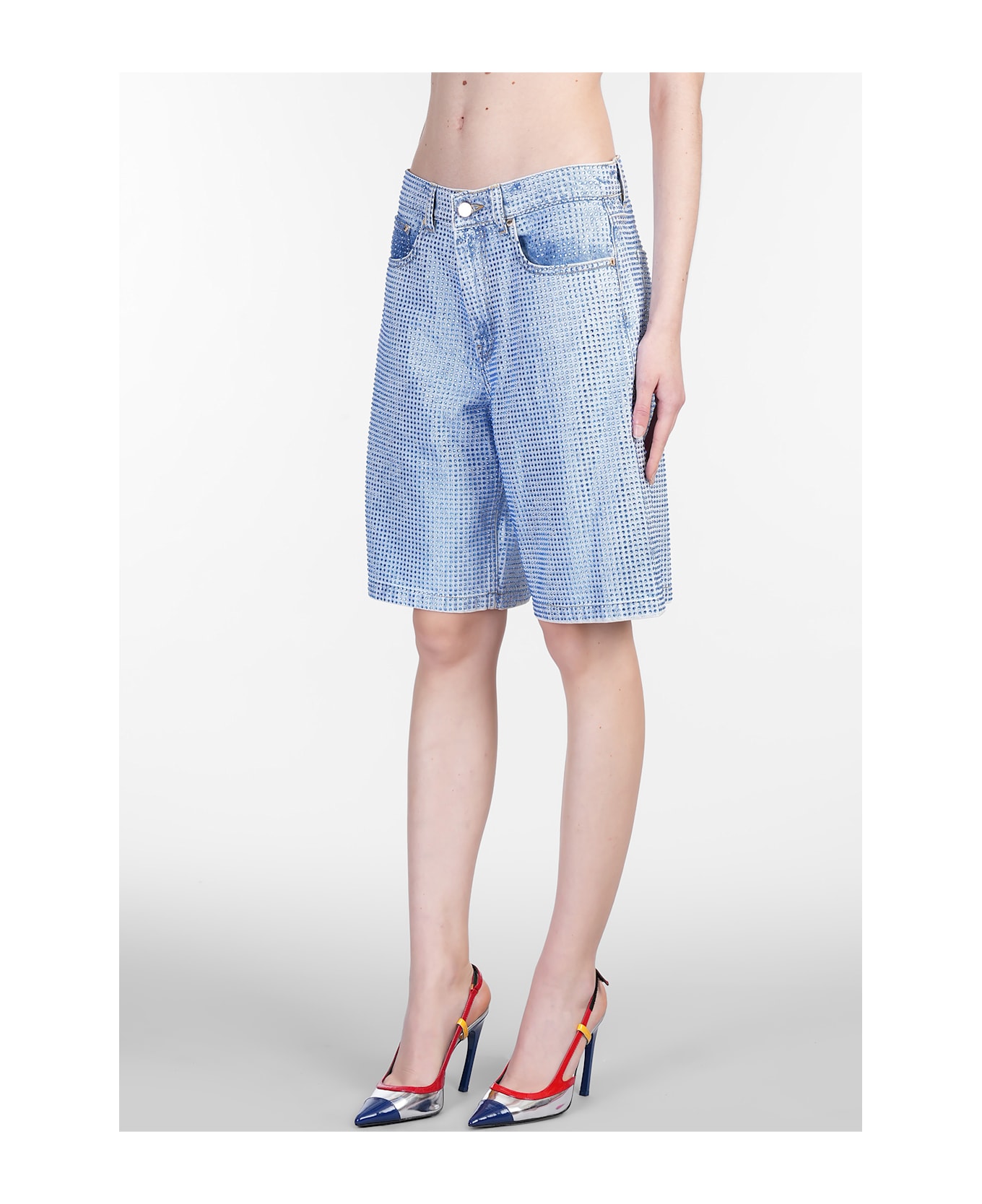 Casablanca Shorts In Blue Denim - blue