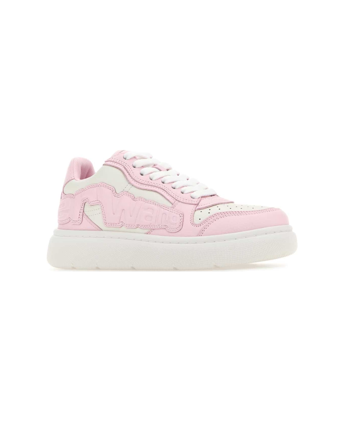 Alexander Wang Two-tone Leather Puff Sneakers - WHITEPINK