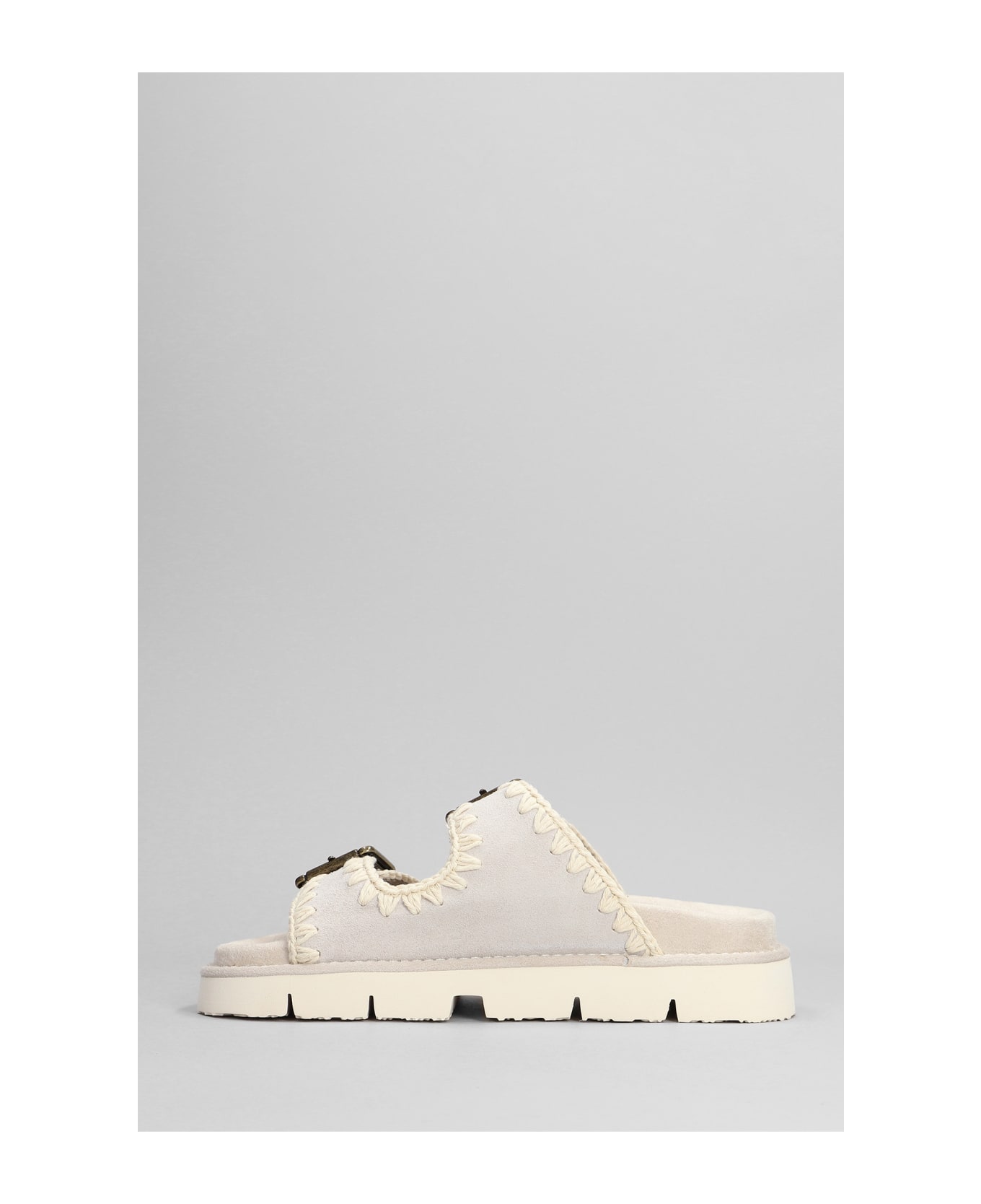 Mou New Bio Flats In Grey Suede - grey