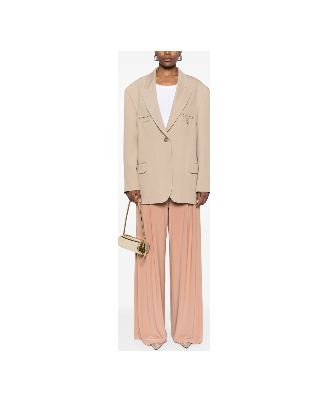 Norma Kamali Wide Leg Trousers - Beige