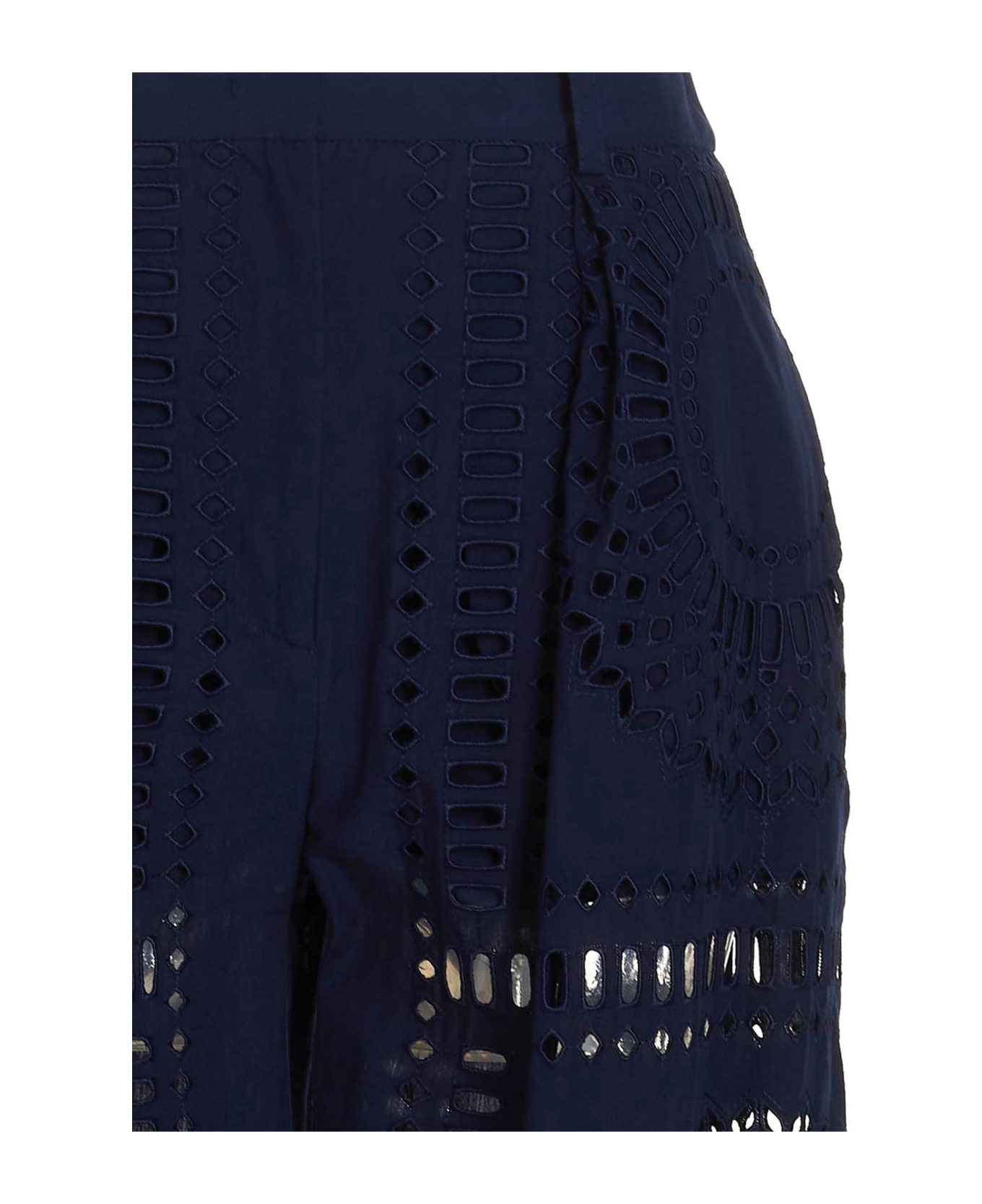 Alberta Ferretti Embroidered Cotton Pants - Blue スウェットパンツ