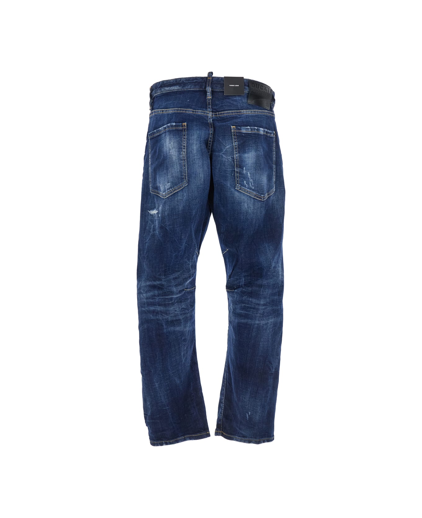 Dsquared2 
ducati X D2
 Blue Jeans With Logo Patch On The Rear And Belt Loops In Denim Man - Blu