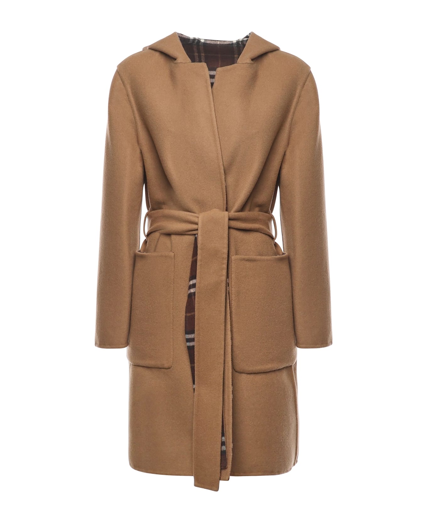 Burberry Reversible Wool Coat - Brown