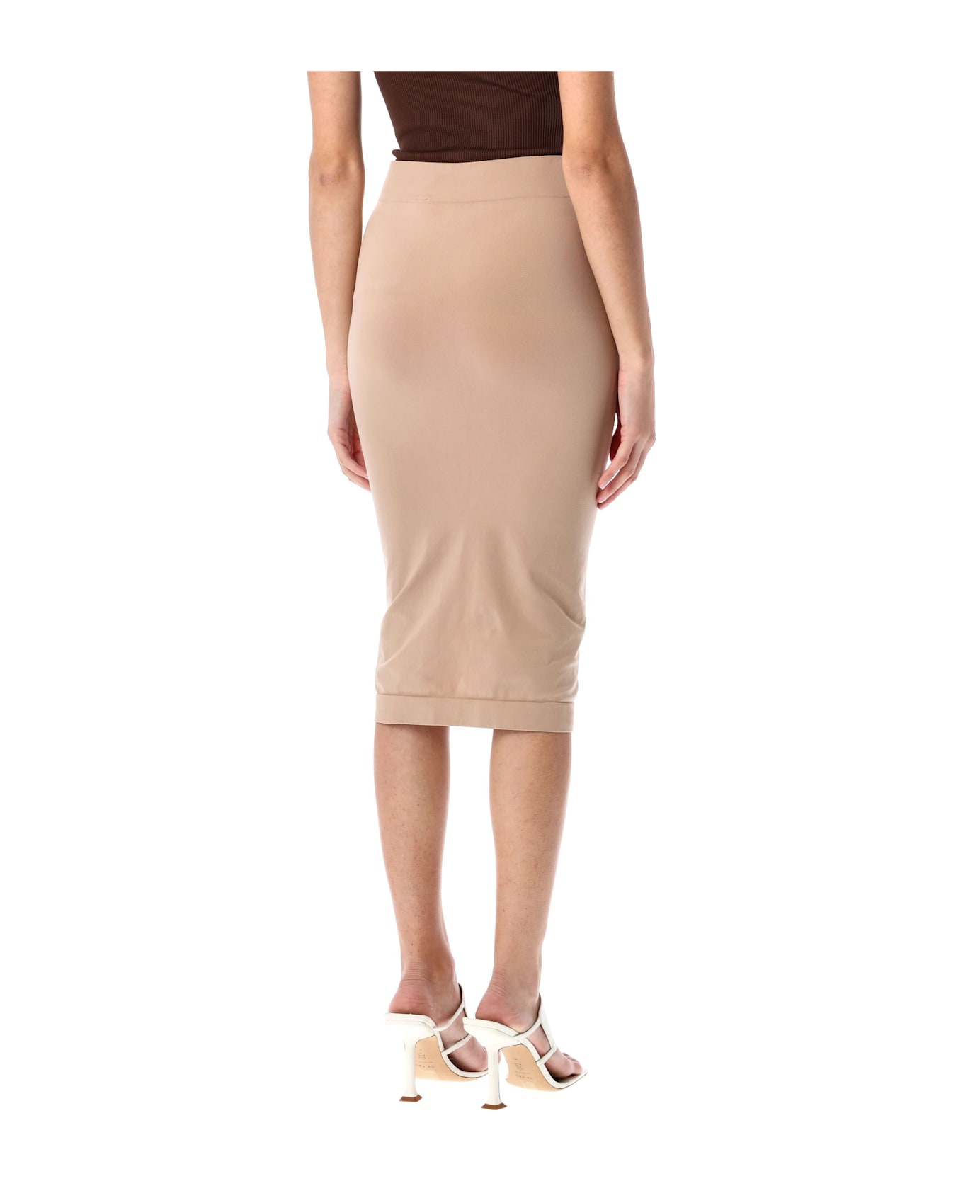 ANDREĀDAMO Sculpting Midi Skirt - NUDE